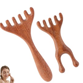 2pcs Wooden Scalp Massager Set - Portable Hair Massage Combs for Women, Moms, or Sister, Double and Single Head Massagers for Relaxation, Hair Growth.