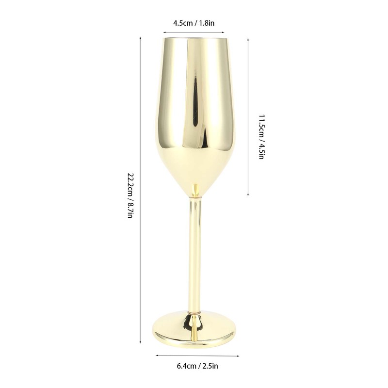200ml Goblet Stainless Steel Champagne Glass Drinking Cup for Bar/Party