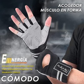 EASYTAO Guantes de Gym con Muñequeras, Guantes Gimnasio para Hombres y Mujeres Anti-Derrapantes con Soporte de Muñeca, Ejercicios, Crossfit, Gimnasia, Pesas (Negro, M con Muñequeras)