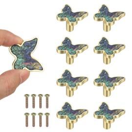 sourcing map 8 Pcs Butterfly Shaped Cabinet Knobs, Bathroom Dresser Knobs Kitchen Drawer Pulls for Wadrobe Cupboard Door Furniture Hardware Multicolor