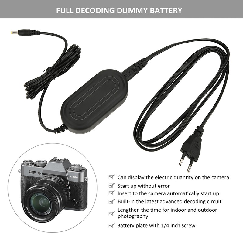 NP W126 Full Decoding Dummy Battery Adapter Kit Fit for