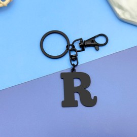 Initial Letter Keychain Monogram Letter Keychain Letter R Alphabet Keyring for Handbag Wallet Purses Backpack Metal Letter Key Ring for Friends Colleague Stainless Steel Letter Pendant Car Keyring