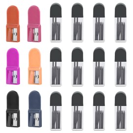 CYIOU Pack of 100 Compass Leads Carpenters Pencil Replacement Lead Refills for Compass with 2 Pencil Sharpeners for Mathematical Drawing or Woodwork Construction Markings etc (2 mm)