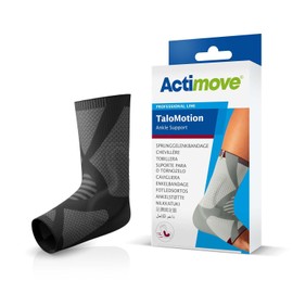 Actimove Professional TaloMotion Ankle Support | Slip-On Compression Ankle Brace for Sprained Ankle, Achilles Tendonitis, Postoperative Care, & Lateral Ligament Injury | Unisex, Charcoal, Left, Medium