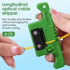 (2pcs) A-05 green Fiber Optic Stripper Tube Stripper Cable Ribbon Stripper 1.9-3.0mm with 1 spare blade Loose Buffer longitudinal Tube Stripper Wire Stripper tool kit Bundle tube stripper