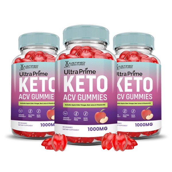 Justified Laboratories (3 Pack) Ultra Prime Keto ACV Gummies Advanced