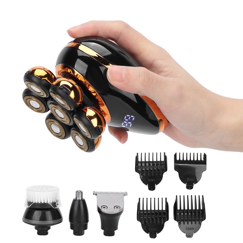 5 in 1 Electric Head Shaver IPX7 Waterproof Intelligent Floating