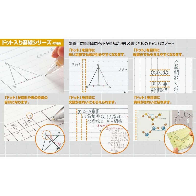 Kokuyo NO-221BTNX10 Notebook, Campus Notebook, Dotted Ruled, A6, B Ruled,