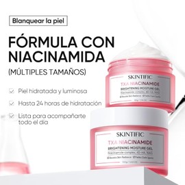 SKINTIFIC TXA Niacinamide Brightening Moisture Gel 100g, Crema Facial Hidratante Antimanchas con Niacinamida, Ácido Tranexámico y 4D-HA, Gel Ligero pa