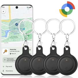 [4 Pack Android Tag] Bluetooth Tracker for Android Phones. Google Certified Item Locator, Smart Tracking Tag for Google Find My Device App. Finder for Keys, Luggage, Suitcase, Backpack, Purse and more