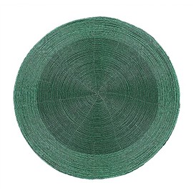 Peggy Wilkins Bliss Beaded Christmas Round Place Table Mat 12" - Green