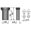 190mm Long Black Straight Soil Pipe Wc Toilet Waste Water