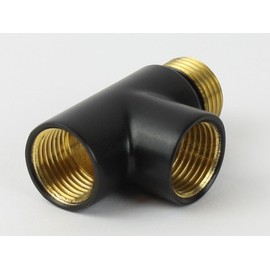 T-Piece for Towel Rails - Heating Element Connector for Dual Fuel Radiators (Black)