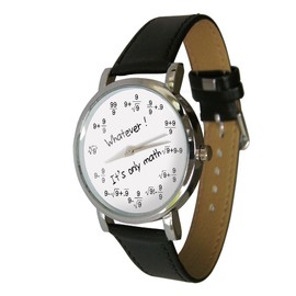 Whatever It's Only Math Watch. Geek Chic. Geeky Maths Watch Design. Unusual Gift. Genuine Leather Strap