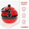HOME-X Santa Claus Whistling Kettle, Porcelain Coated Steel Kettle for