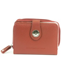 Stone Mountain USA Small Zip Around Leather Wallet, Red