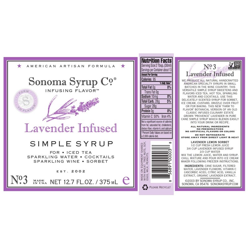 Sonoma Syrup Co. Lavender Infused Simple Syrup 12.7 fl oz