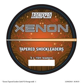 Tronixpro Xenon Tapered Leaders, Orange, 0.4-0.80mm, 26lb-80lb, 5x15m