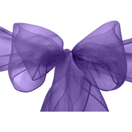 Elegant Event Essentials – Set of 10 - Organza Chair Tie Sashes - Wider Fuller Cover for Wedding Decorations, Birthday, Banquets & Party Events - Chair Cover Sheer Bows, Ribbon - Light Purple