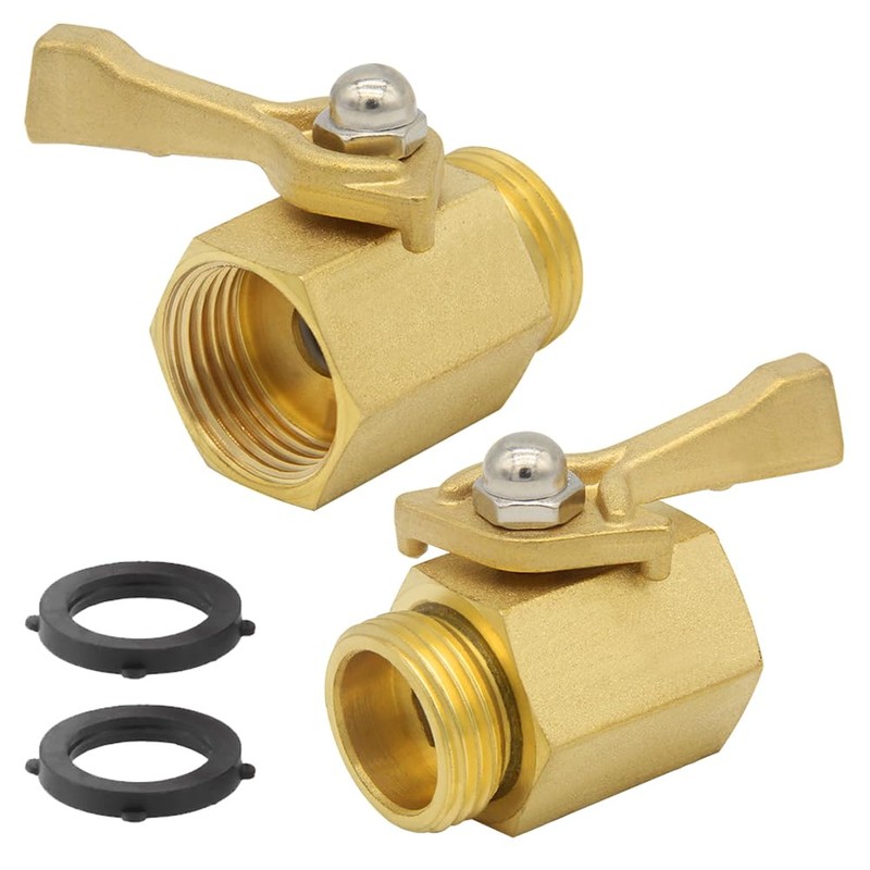 Hooshing 2PCS Garden Hose Shut Off Valve Heavy Duty 3/4"