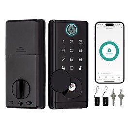 CHEN LCLILICHEN Smart Lock for Front Door - 5-in-1 Keyless Entry Deadbolt with Fingerprint, Touchscreen Keypad & App Control,Waterproof Door Lock for Home Office Airbnbs