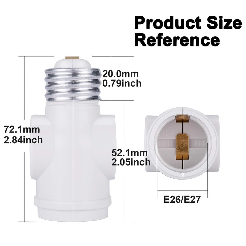 WPJCS Light Bulb to Outlet Adapter, Light Socket to Plug
