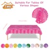 2P Hot Pink Party Plastic Table Cloth,137x274cm Shiny Glitter Hot