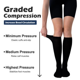 (3 pairs)Compression Socks 20-30 mmHg Long Socks for Women and Knee High Socks for Women Light Colorful S/M