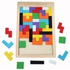 ANCLLO Tangram wooden puzzle with colourful 3D Russian blocks