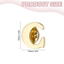 PATIKIL Letter Lapel Pins, Initial Alphabet Letter C Collar Pins Letter Brooch Pins for Women Men Shirt Dress Suits Coat Collar, Gold Tone, Letter C