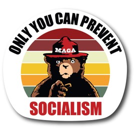 Orange Marchande Only You Can Prevent Socialism MAGA Vinyl Sticker - Trump 2020 Smokey Bear (4 Pack)