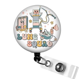 Lung Squad Badge Reel, Funny Respiratory Therapist Badge Reel, Cute Lung Squad Retractable Badge ID Holder, RRT Badge Reel, Respiratory Care Week Badge Reel Gifts, Pulmonary Rehab Week Gifts