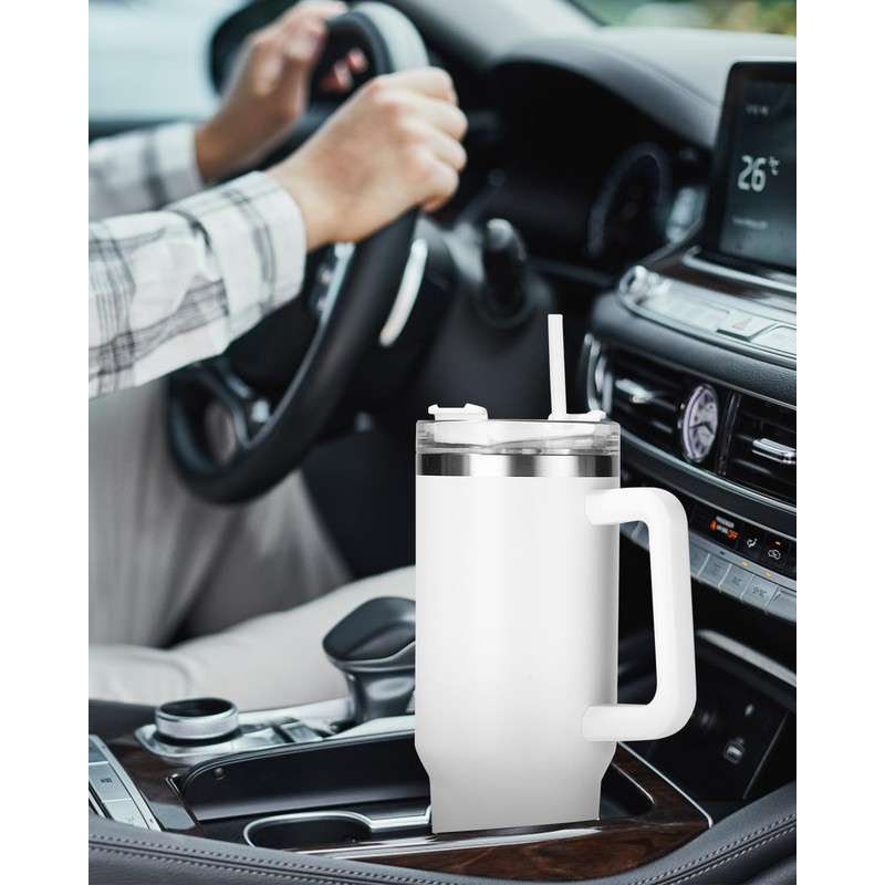 Toaren 1200ml 40oz Thermobecher mit Stroh und Griff Edelstahl Vakuum