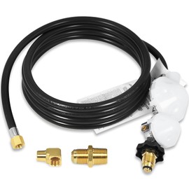 12 FT F273684 Propane Hose Compatible for mr heater F273684 buddy heaters Propane Hose f273684 with Regulator for RV, Gill, Gas Stove, Gas Generator, 3/8in Female x 3/8in Male Street Elbow