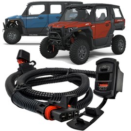 6ft. Power Bus Bar Plug Harness Dual USB Port QC 3.0 USB-C PD with Voltmeter Compatible with 2024 Polaris Xpedition XP ADV Ultimate Northstar Premium