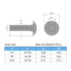 sourcing map 1/4-20x3/4" Carriage Bolt, 10pcs Round Head Square Neck