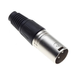 Keple 3 Pole XLR Plug, Black - Male Audio Mic Microphone DMX Plug Jack Plug, Nicked-Plated Adapter, Metal Construction Connector With Plastic Housing