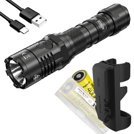 Nitecore P20i UV Tactical Flashlight with UV Light, 1800 Lumen USB Rechargeable Including 2X Rechargeable Batteries and LumenTac Battery Organizer