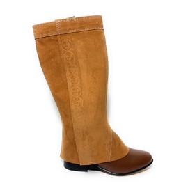 EL CHARRO Saddle Horse Short Chaps, POLAINAS Charras Cowboy Riding Chaps (TAN)