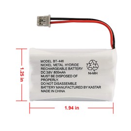 Uniden BT-446 Nickel Metal Hydride Rechargeable Cordless Phone Battery, DC 3.6V 800mAh, Genuine Uniden, Manufactured by BYD for Uniden