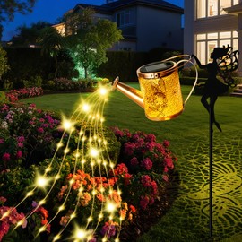 Solar Garden Fairy Watering Can Lights Outdoor IP65 Waterproof Watering Can Hanging Lanterns Garden Decor, Solar Powered LED Patio Yard Pathway Lights Fairy Gardening Gifts for Mom Women Birthday