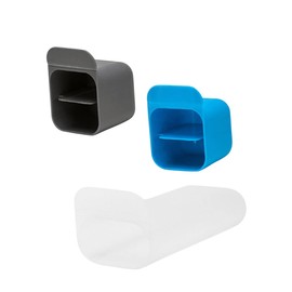 TEHAUX 3pcs Multi Functional Screen Pen Holders Trapezoidal Square Gray Blue Desktop Storage Box for Pens Pencils Office Supplies Sturdy Space Saving Computer Monitor Containers