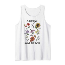 Plant These Save The Bees Flowers Gardening Tank Top
