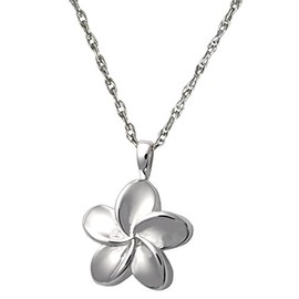 Cremation Memorial Jewelry: Sterling Silver Plumeria