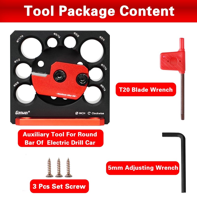 AACGIN Dowel Maker Jig Kit, Imperial 5/16-3/4inch Adjustable Drill Milling