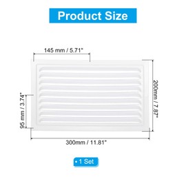 PATIKIL 8x12" Attic Vent Soffit Vent, Aluminum Alloy Rectangular Floor HVAC Air Vent Covers Metal Return Grille Louver with Screen Mesh and Screw for Wall Ceiling Attic Doors Home