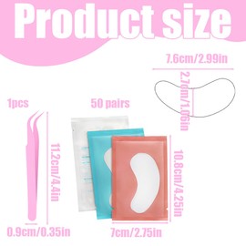 RTRTGS 50 Paar Fusselfrei Wimpernverlängerung Pads, Wimpernpads, Augen Gel Patches, Augenpads, Einzelne Wimpernpads für Wimpernverlängerung, Augengel-Pads Ohne Gel