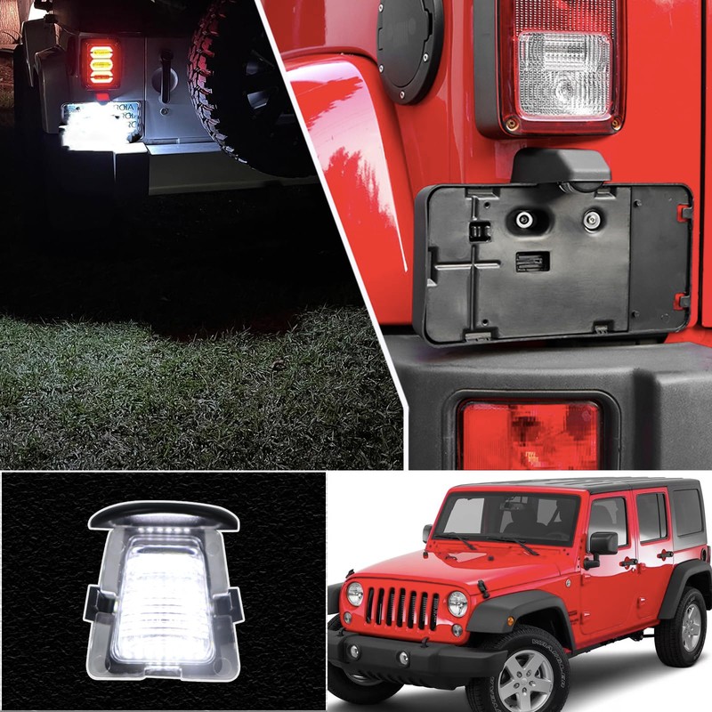 KEEGTBOX Full LED License Plate Light Tag Lamp Assembly Compatible