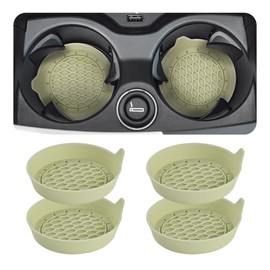 Zpana 4PCS Car Cup Holder Coasters, Silicone Non-Slip Vehicle Cup Recessed Mats, Sift-Proof Automotive Interior Drink Insert Decor Accessories, Universal for SUV, Sedan, Truck (Apricot)