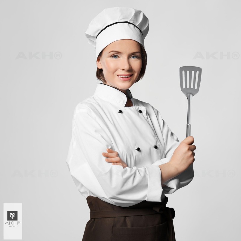AKH® Stainless Steel Slotted Spatula 32cm Heavy Duty Professional Kitchen